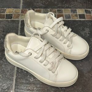 Steve Madden White Sneakers with Silver Accents little girl size 1